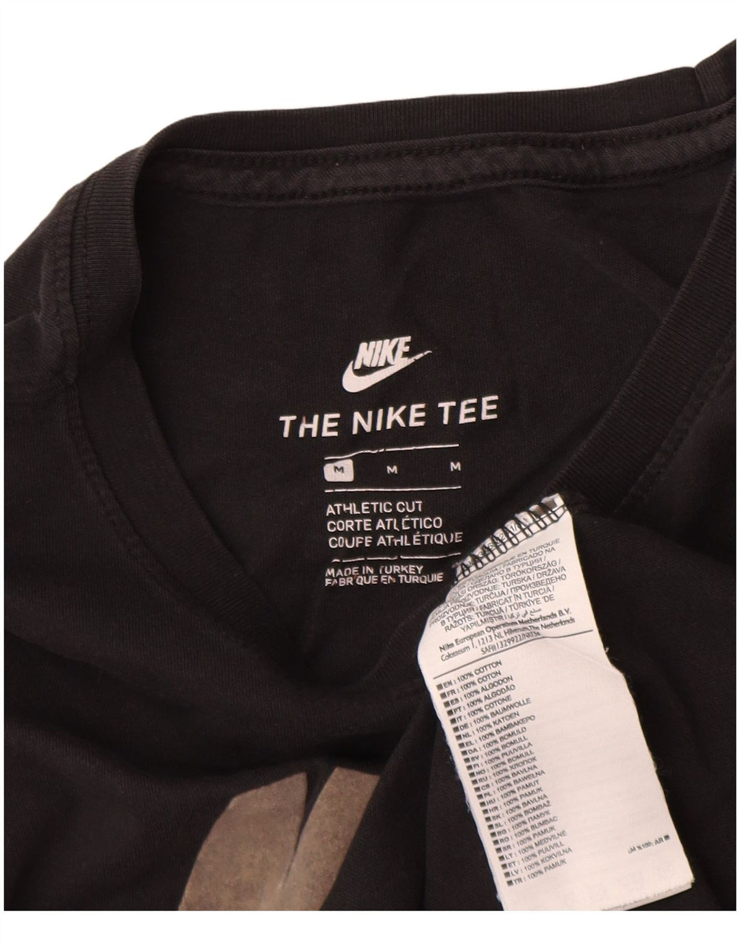 Camiseta Nike Masculina Athletic Cut Graphic Top Médio Algodão Preto