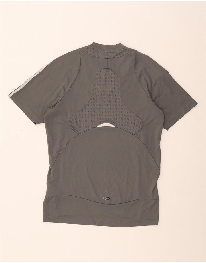 Adidas Masculino Climacool Camiseta Top Pequeno Cinza Colorblock Poliéster