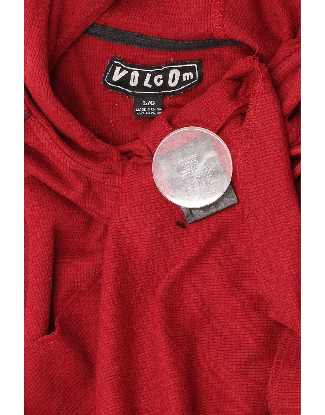 Suéter masculino com capuz e gola redonda da Volcom, algodão vermelho grande
