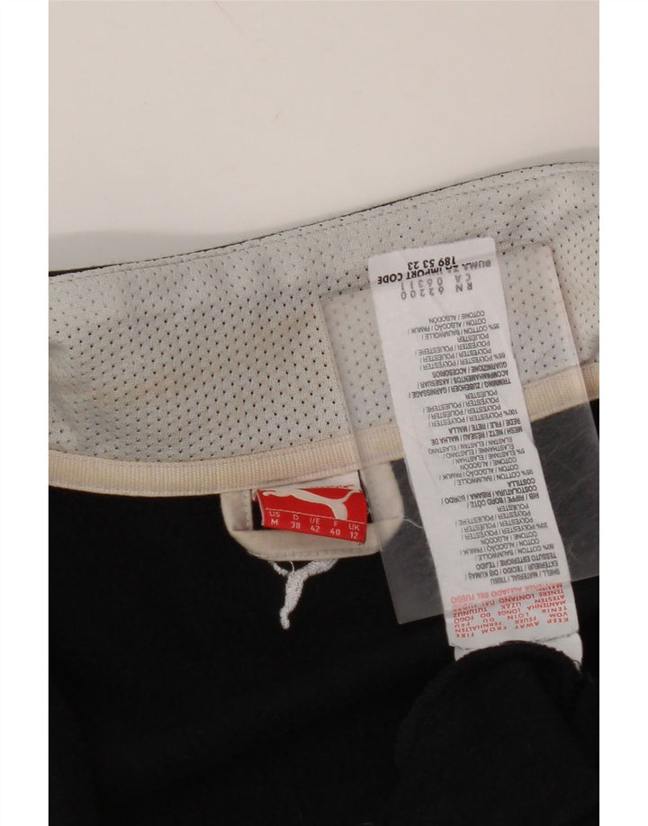 PUMA Womens Graphic Tracksuit Top Jacket Reino Unido 12 Médio Algodão Preto