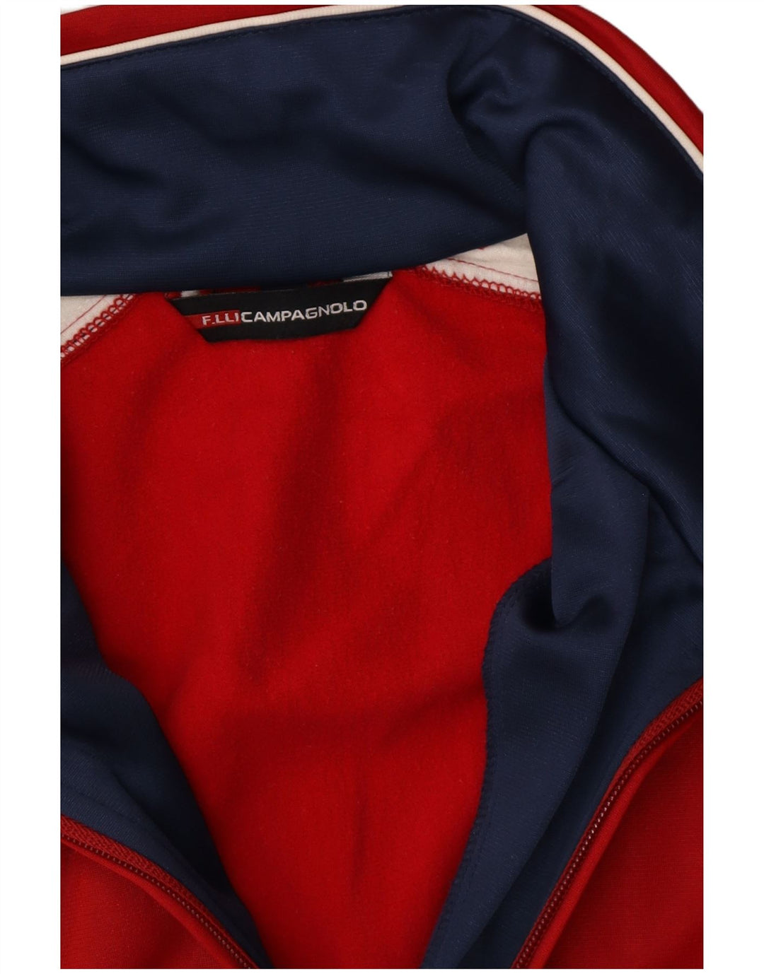 F.LLI Campagnolo Jaqueta masculina de agasalho de poliéster médio vermelho colorblock