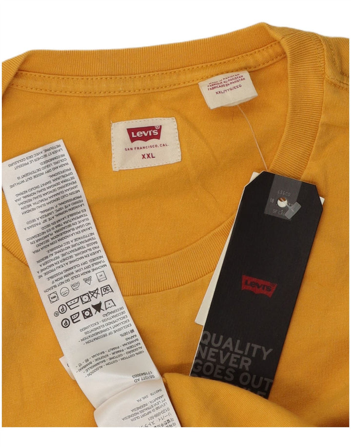 Camiseta masculina Levi's Top 2XL algodão amarelo