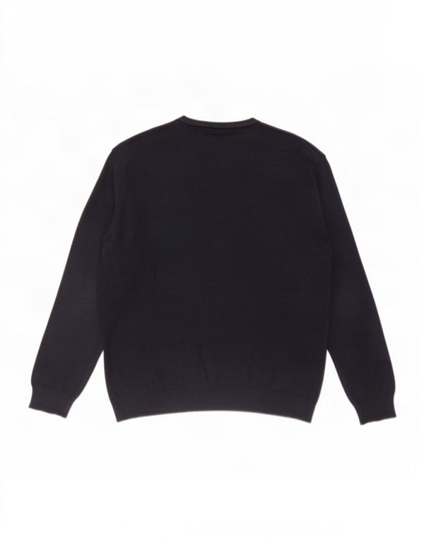 Suéter masculino Gant com decote em V XL azul marinho algodão