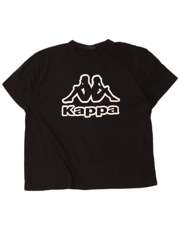 Camiseta gráfica masculina Kappa Top 4XL algodão preto