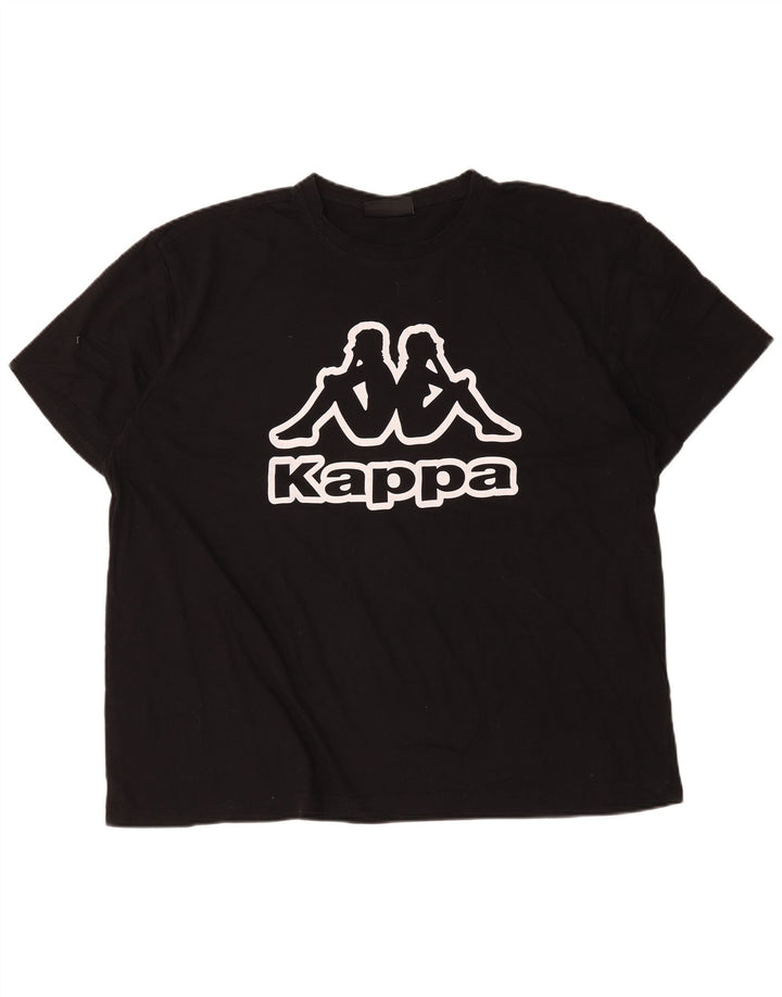Camiseta gráfica masculina Kappa Top 4XL algodão preto