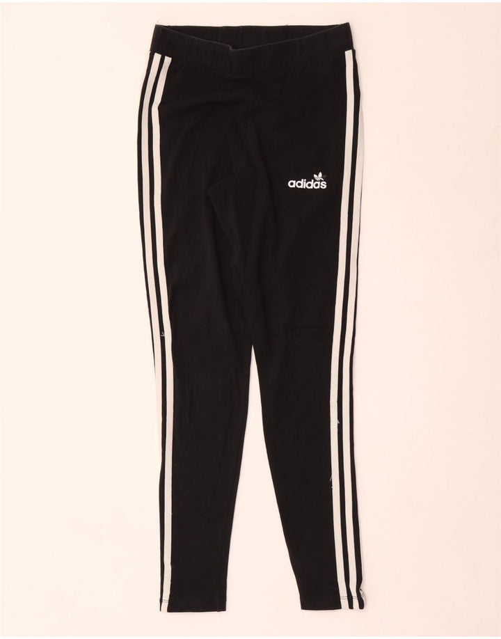 Leggings Adidas Femininas UK 12 Médio Algodão Preto