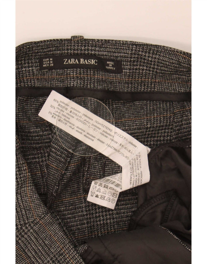 Zara Calça Chino Feminina Slim Médio W28 L27 Cinza Houndstooth Poliéster