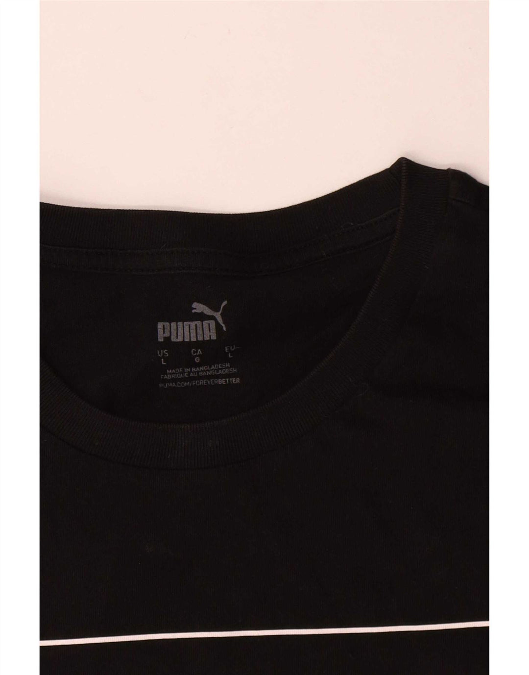 Puma Mens Graphic T-Shirt Top Grande Algodão Preto