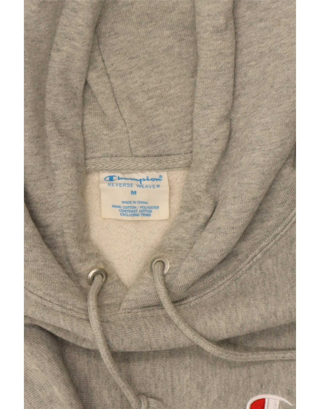 Jumper masculino Champion com capuz Reverse Weave de algodão manchado cinza médio