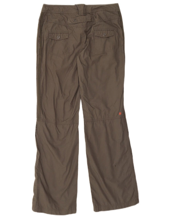 Calças de caminhada femininas Adidas UK 10 pequenas W28 L29 algodão cáqui