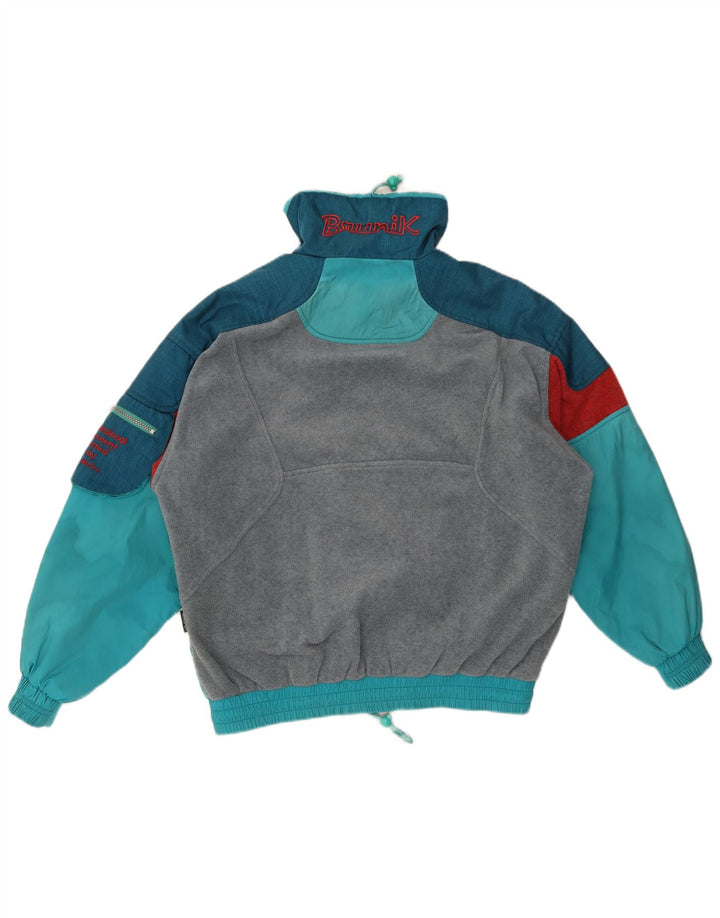 Jaqueta de lã masculina Anorak Brunik Reino Unido 40 grande poliéster azul Colourblock