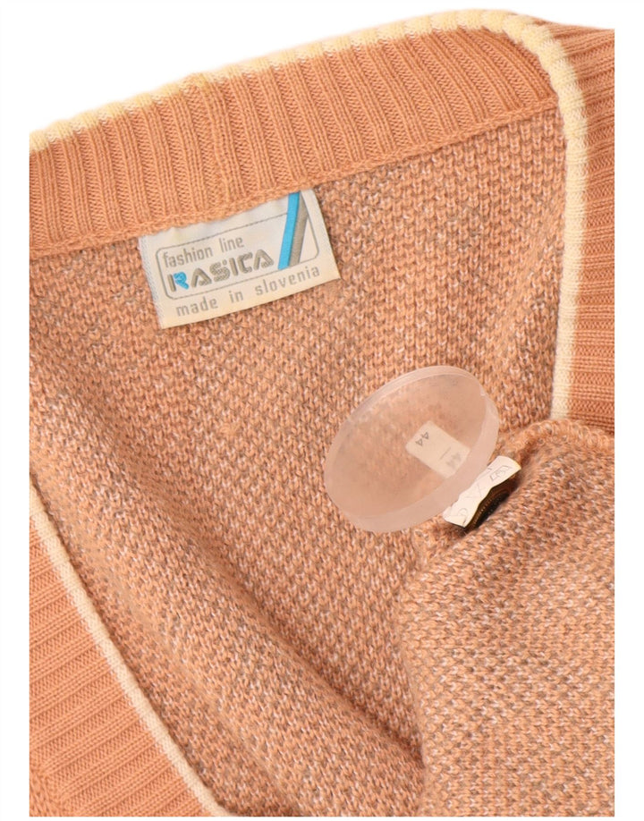 Suéter cardigã feminino Rasica EU 44 XL laranja paisley lã