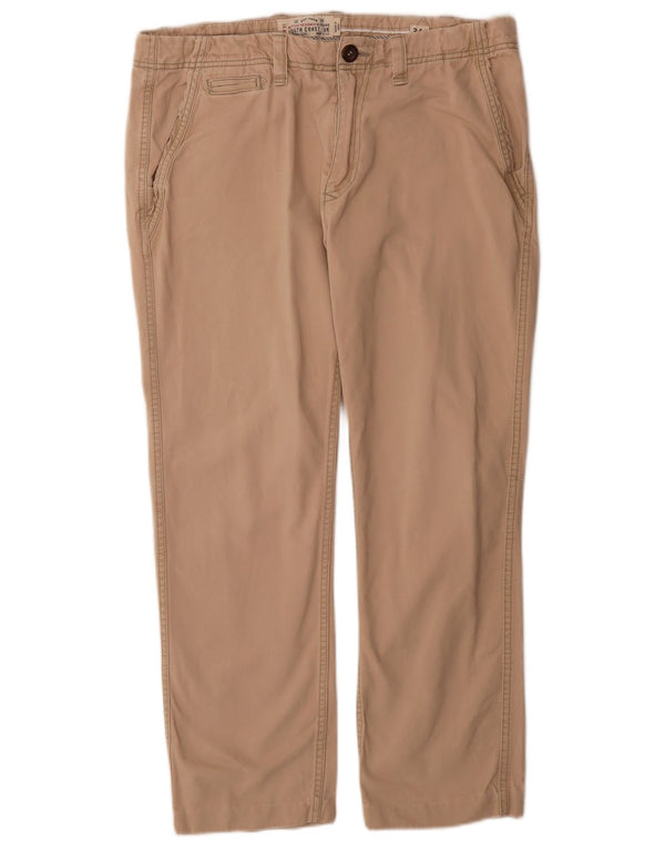 Calça Chino Reta Masculina Fat Face W34 L29 Algodão Bege