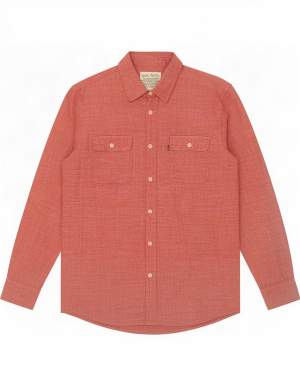 Camisa masculina Jack Wills médio algodão vermelho