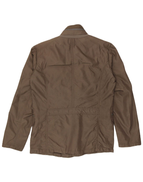 Jaqueta utilitária masculina Geox Respira UK 40 poliéster cáqui grande