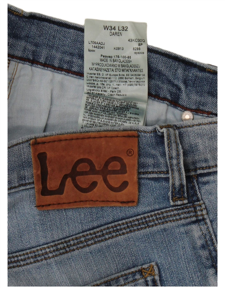 LEE Masculino Daren Slim Jeans W34 L32 Azul Algodão