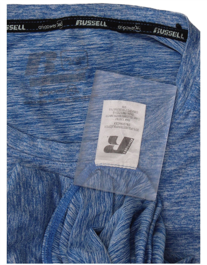 Camiseta masculina Russell Athletic 2XL poliéster manchado azul