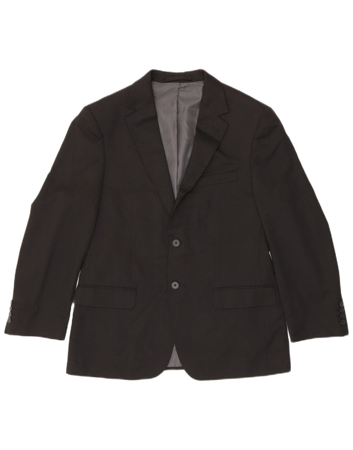 Jaqueta blazer masculina Marks & Spencer curta de 2 botões Reino Unido 40 médio preto