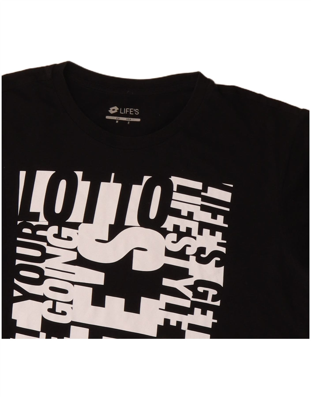 LOTTO Camiseta masculina gráfica top pequeno algodão preto