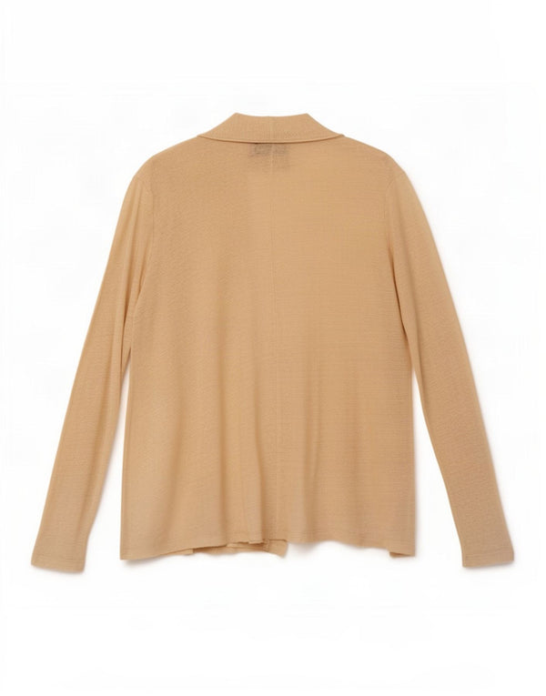Zara Womens Open Cardigan Top Reino Unido 14 Grande Linho Bege