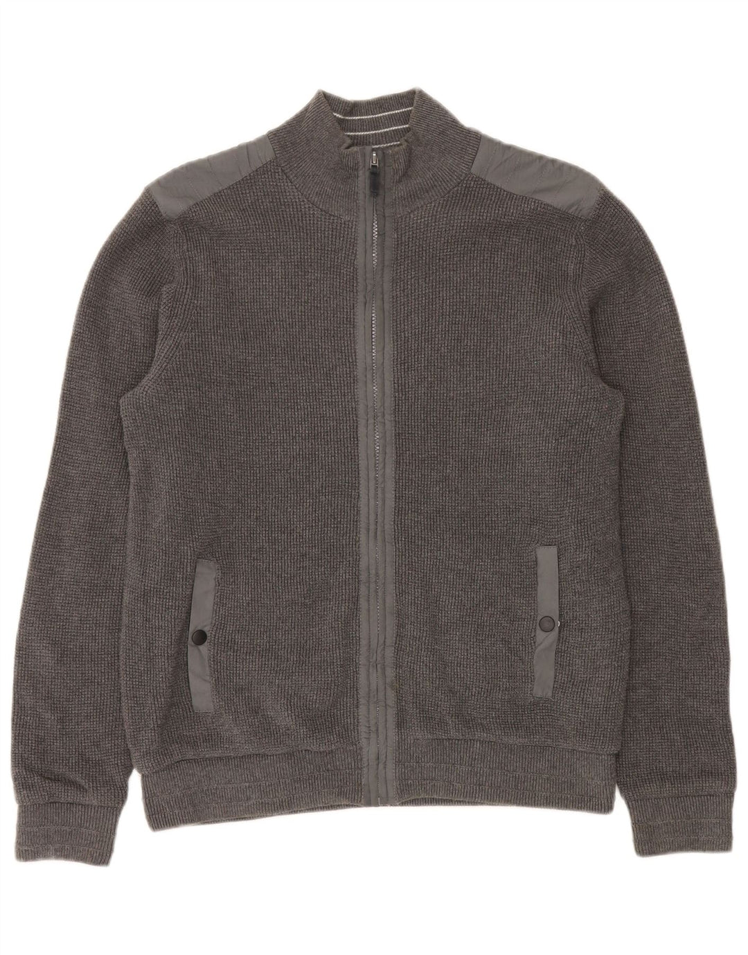 Suéter cardigã masculino Marks & Spencer Blue Harbor Regular Fit cinza médio