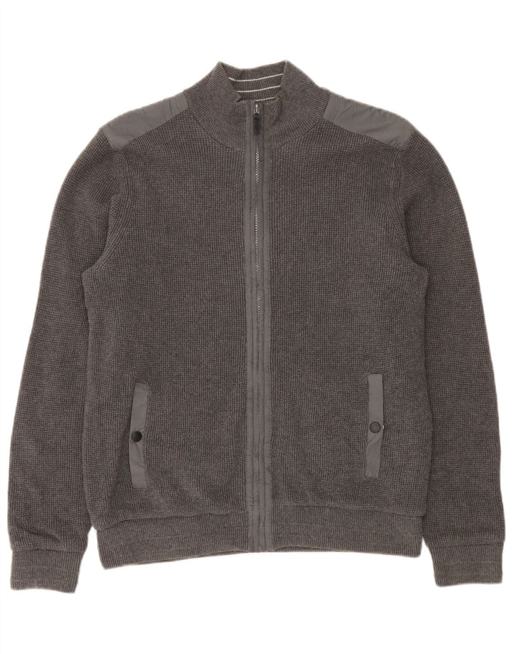 Suéter cardigã masculino Marks & Spencer Blue Harbor Regular Fit cinza médio