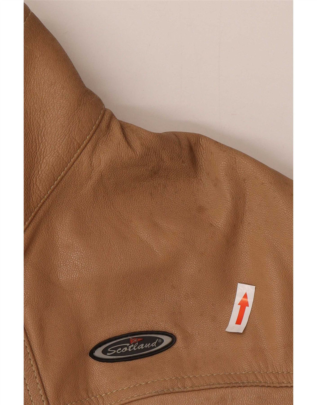 Jaqueta de couro masculina vintage pequena marrom