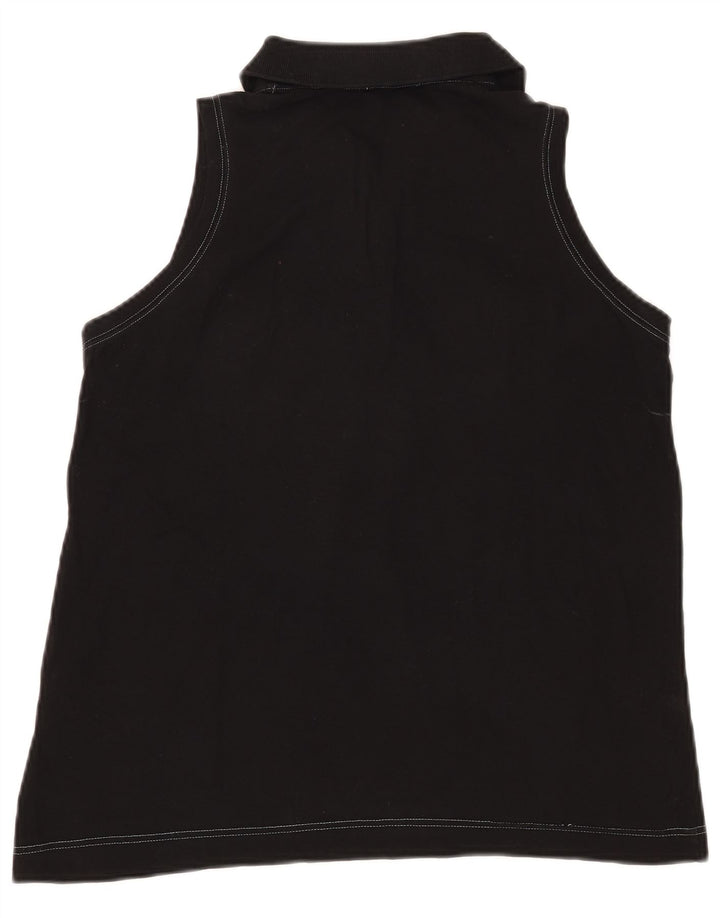 Camisa polo feminina sem mangas Sergio Tacchini Reino Unido 12 médio preto