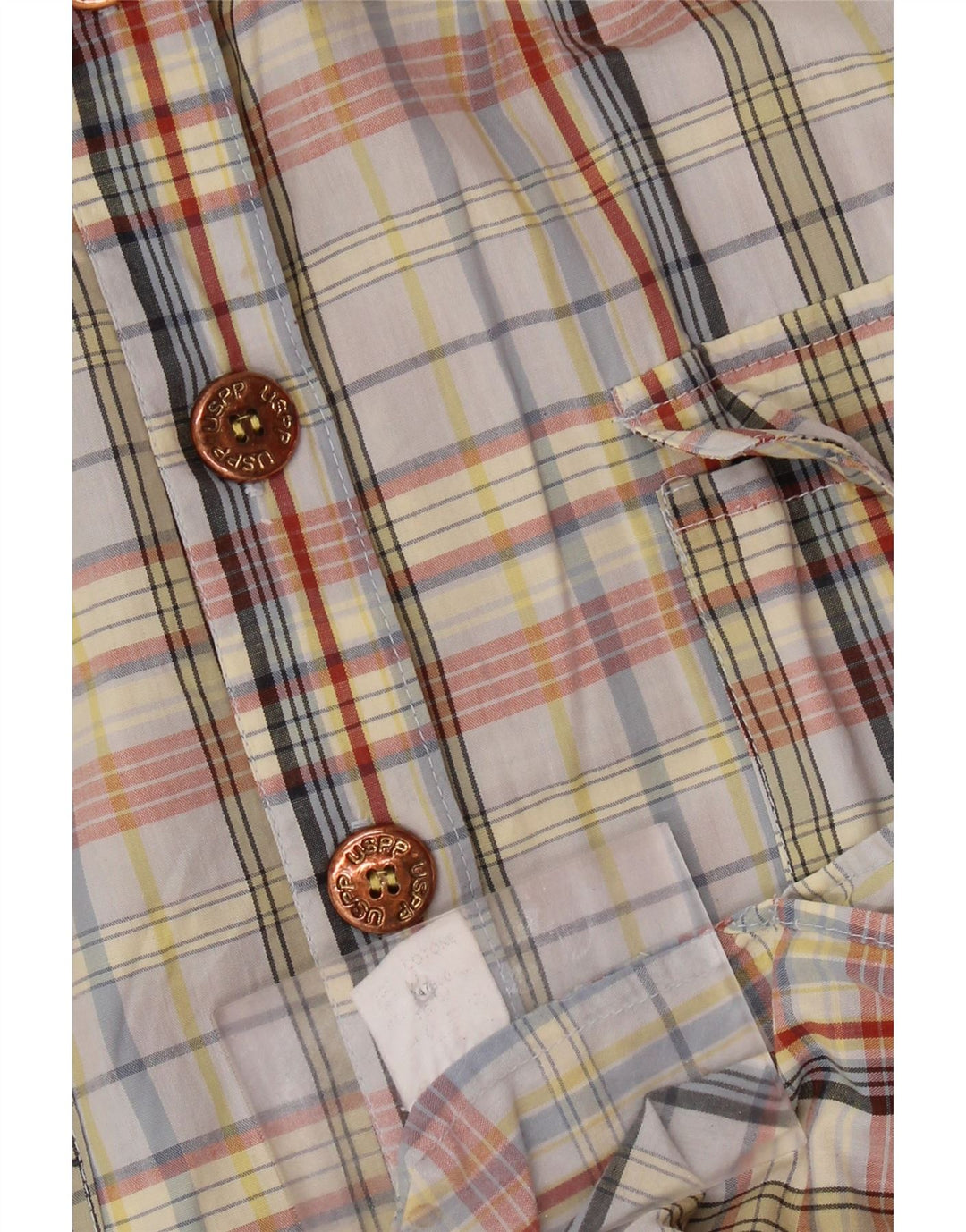 Vestido camisa feminino vintage Reino Unido 14 algodão xadrez médio multicolorido