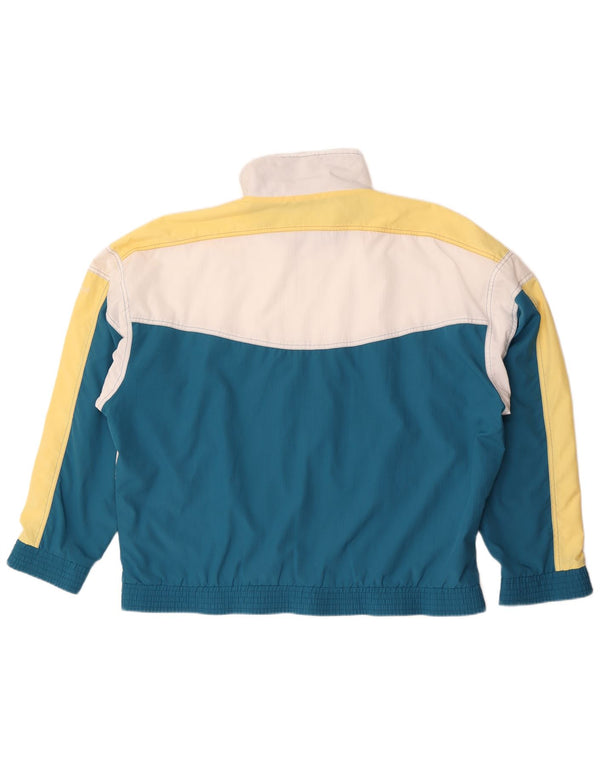 Jaqueta Triumph masculina com agasalho gráfico UK 42 grande bloco colorido azul