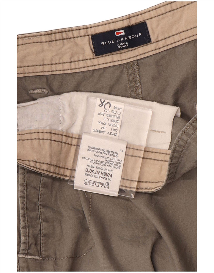 Calça cargo reta masculina Marks & Spencer Blue Harbor W38 L31 cinza