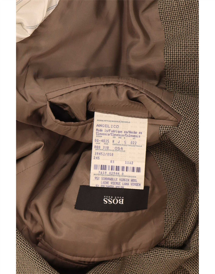 Jaqueta Blazer Masculina Hugo Boss com 3 Botões EU 54 2XL Lã Cinza