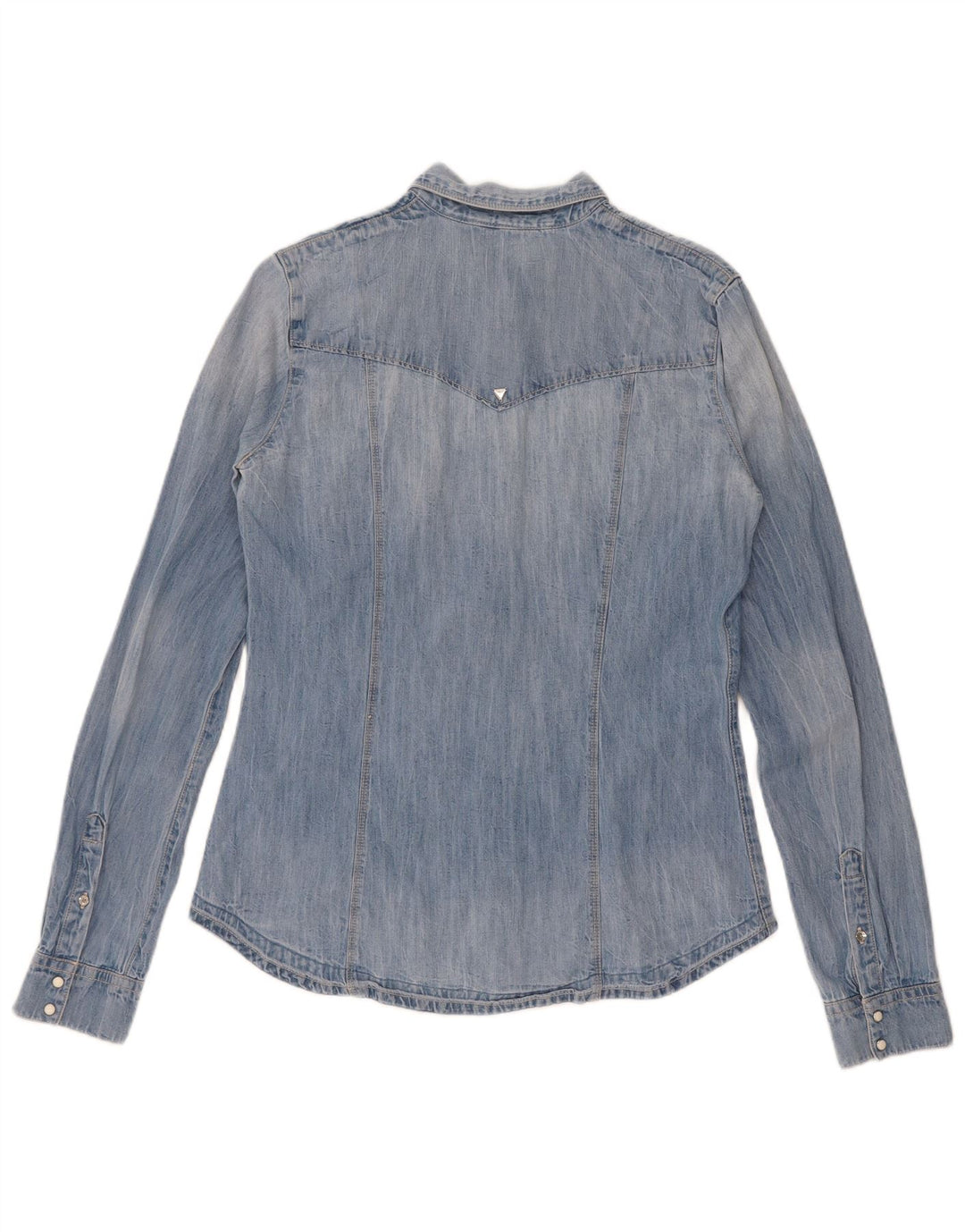 Camisa jeans feminina Guess Reino Unido 8 algodão azul pequeno