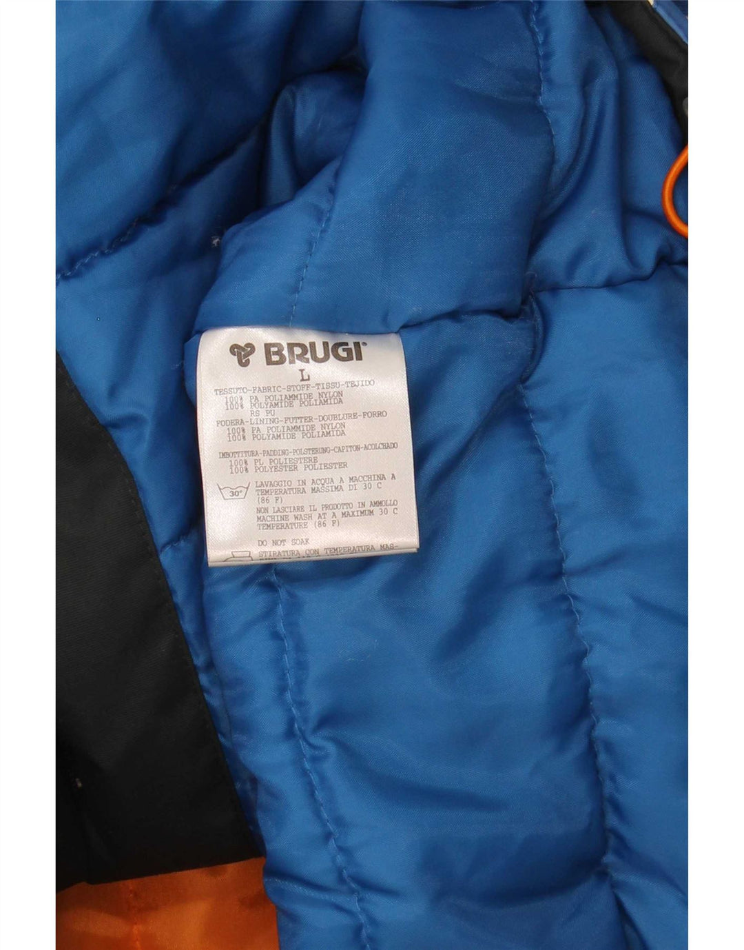 Jaqueta de esqui masculina com capuz Brugi UK 40 grande azul colorblock poliamida