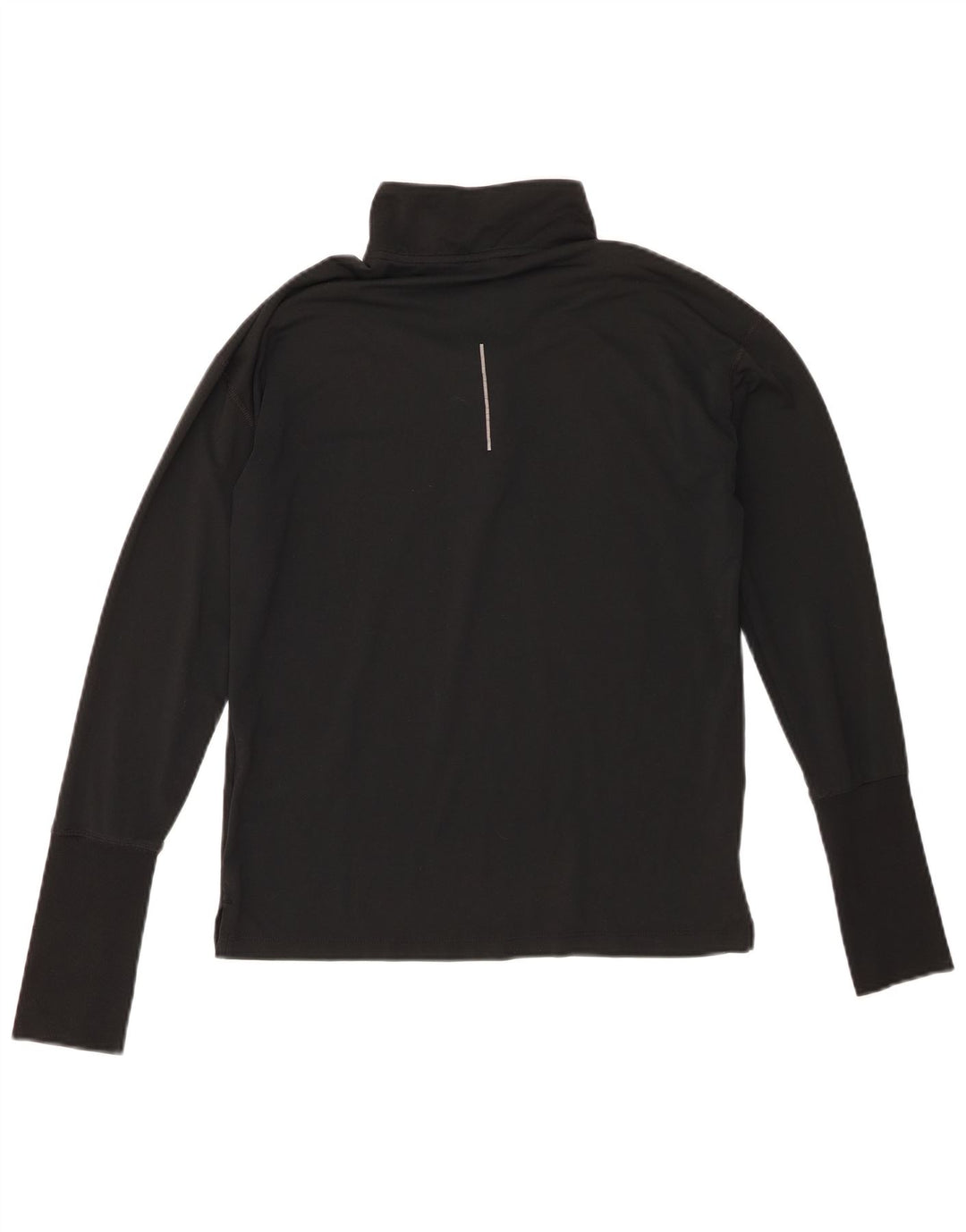 Nike Womens Dri Fit Zip Neck Pullover Treino Top UK 6 XS Poliéster Preto