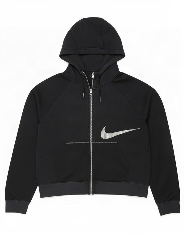 Suéter Nike Feminino Oversized Crop Graphic Zip com Capuz UK 6 XS Algodão Cinza