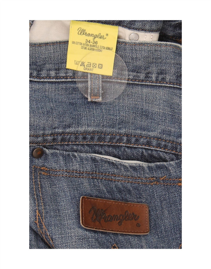 Wrangler Masculino Grant Straight Jeans W34 L36 Azul Algodão