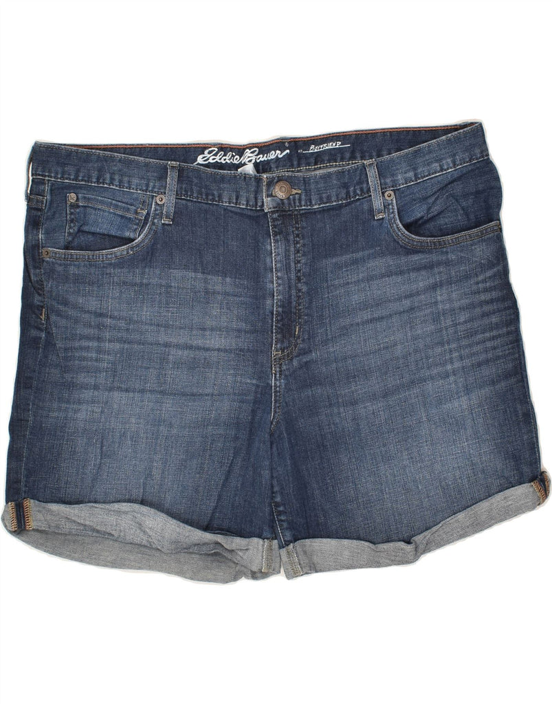 EDDIE BAUER Womens Boyfriend Denim Shorts US 16 2XL W40  Navy Blue Cotton | Vintage Eddie Bauer | Thrift | Second-Hand Eddie Bauer | Used Clothing | Messina Hembry 