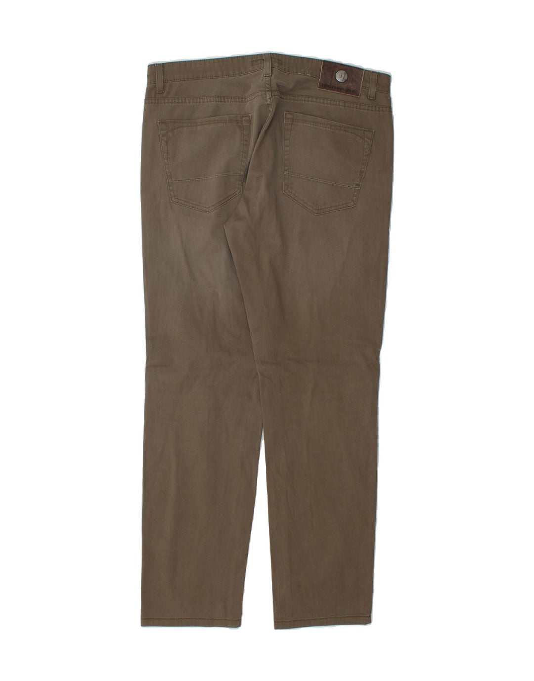 TRUSSARDI Mens Slim Casual Trousers W35 L28 Khaki Cotton Vintage Trussardi and Second-Hand Trussardi from Messina Hembry 