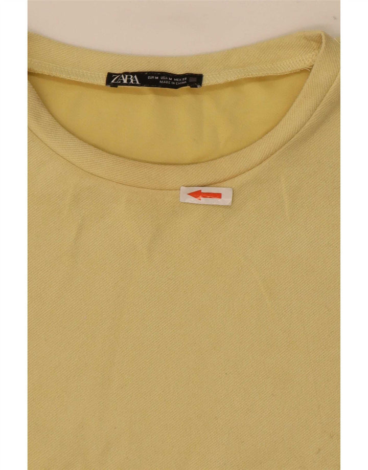Zara Vestido Shift Feminino Reino Unido 14 Médio Amarelo