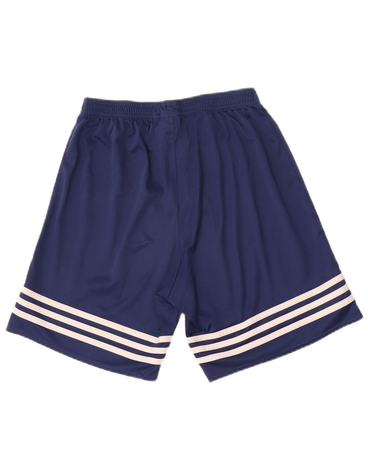 Shorts esportivos masculinos Adidas pequenos poliéster azul marinho
