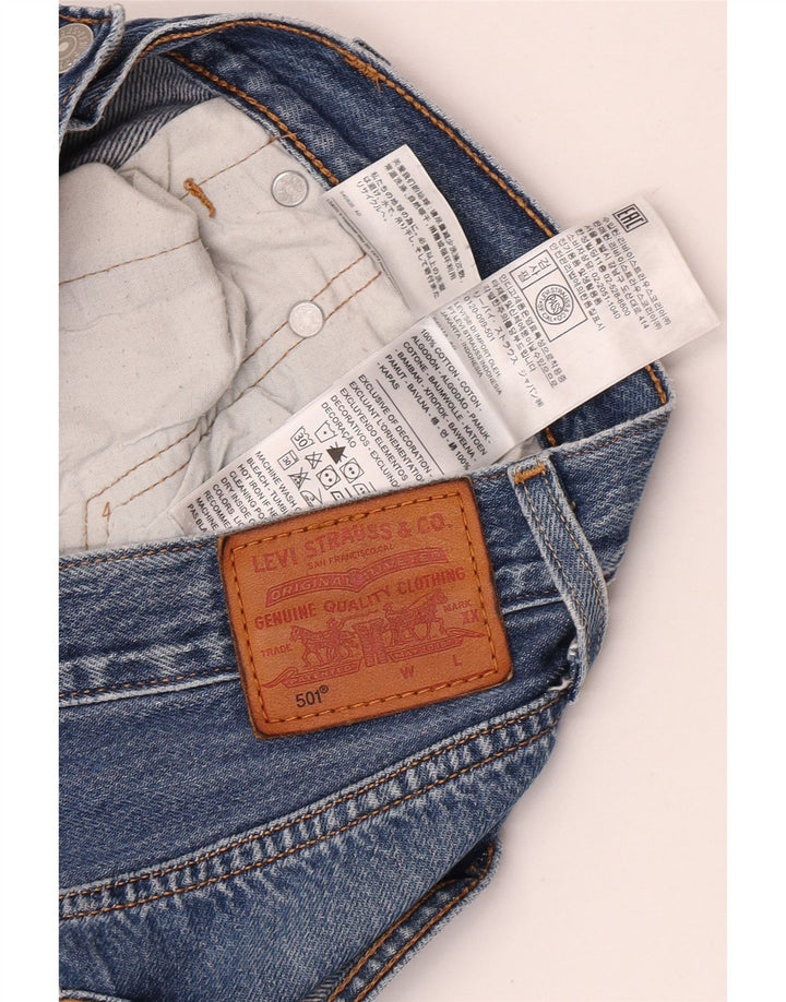 Calça Jeans Levis Feminina 501 Crop Straight W28 L26 Azul Algodão