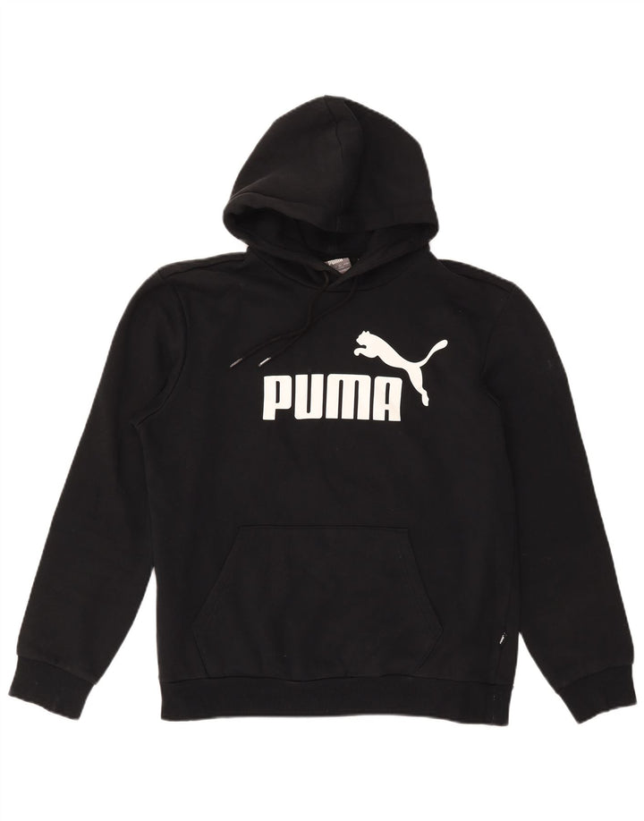 PUMA Mens Graphic Hoodie Jumper Médio Algodão Preto