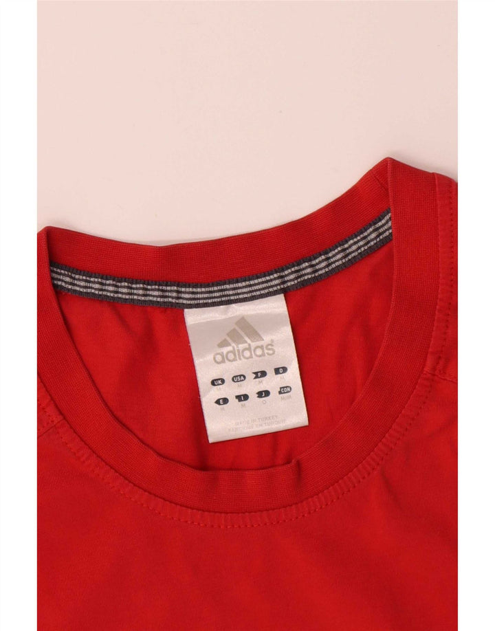 Adidas Mens Graphic T-Shirt Top Médio Algodão Vermelho