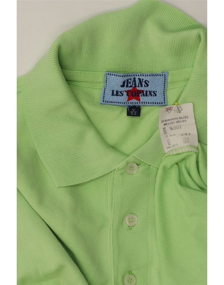Camisa polo masculina Les Copains IT 52 grande algodão verde