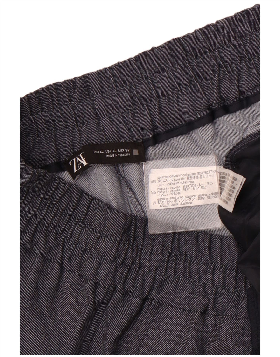 Calça jogger feminina ZARA Chino XL W32 L27 cinza poliéster