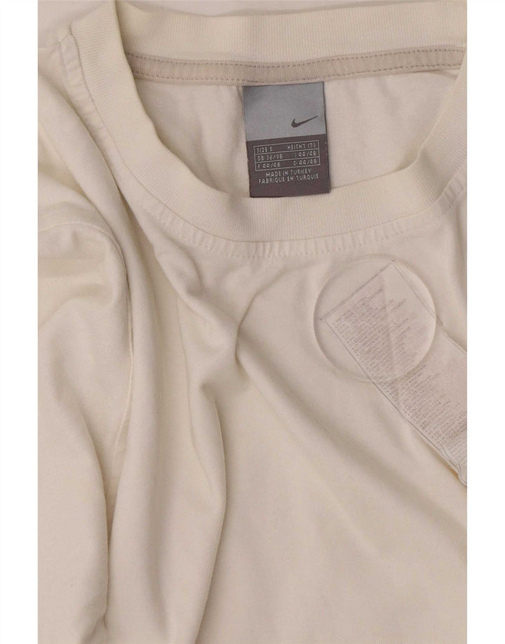 Nike Mens Top Manga Longa UK 36/38 Pequeno Algodão Branco