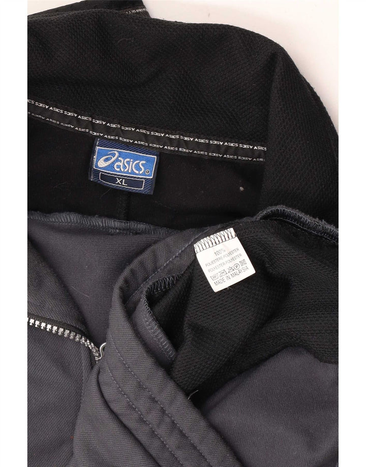 Asics Mens Tracksuit Top Jacket XL Cinza Colourblock Poliéster Esportes