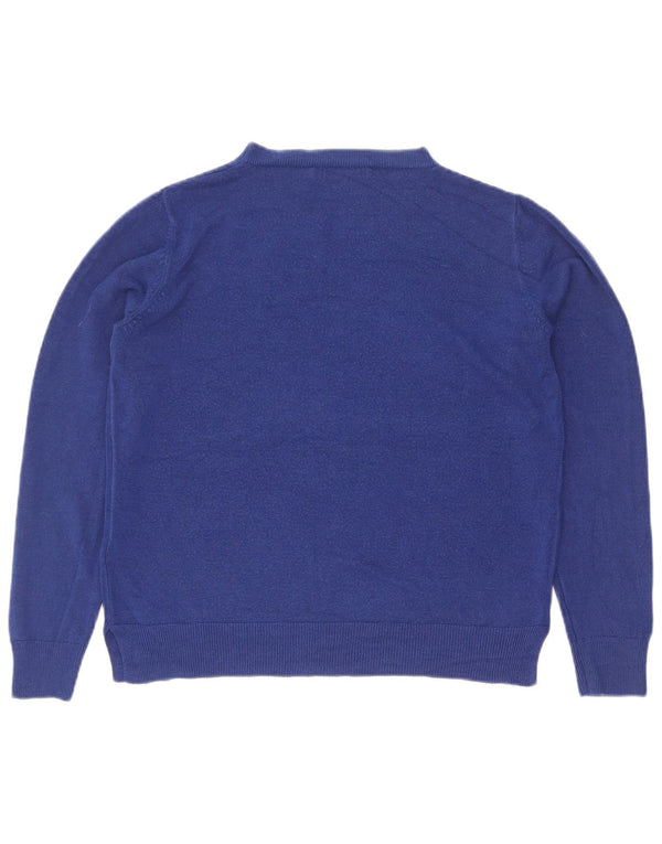 Suéter feminino Marks & Spencer com gola redonda Reino Unido 14 acrílico azul médio