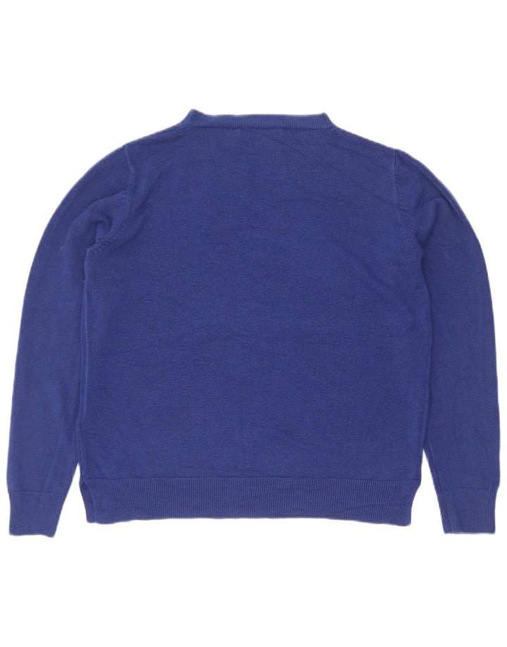 Suéter feminino Marks & Spencer com gola redonda Reino Unido 14 acrílico azul médio